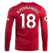 Billige Manchester United 2020-21 Bruno Fernandes 18 Fotballdrakter Hjemmedraktsett Langermet..